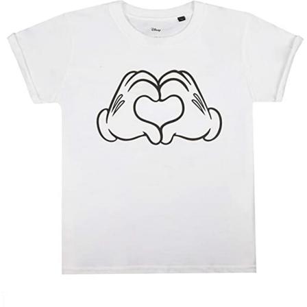 Disney Girls Love Hands Musse Pigg T-shirt 10-12 År Vit