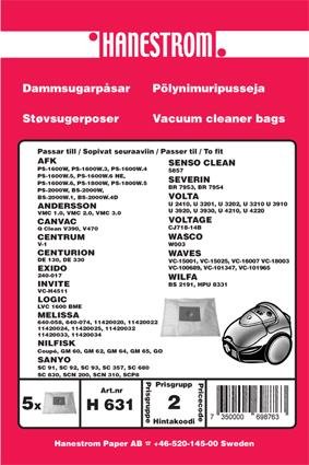 HANESTRÖM Dammsugarpåsar VOLTA U3210