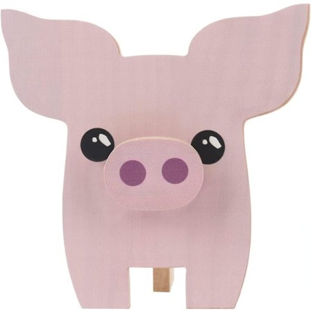 Søt dyrebrillegardin Stativ Håndlaget Kreativ Treutskjæring Brillegardin Solbriller Display Stativ for Hjemmekontor Skrivebord Dekor (gris)