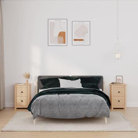 Vidaxl Sängbord 2 St 40x35x61,5 Cm Massiv Furu Brun