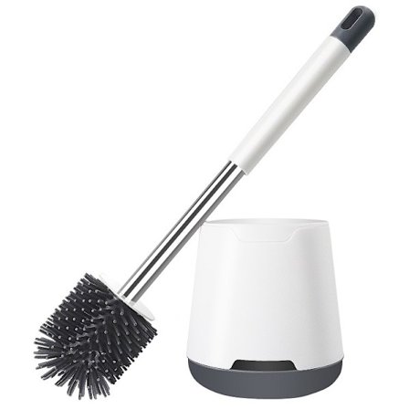 (svart) Toalettborste, badkar och långt handtag, plasttoalett, toalett