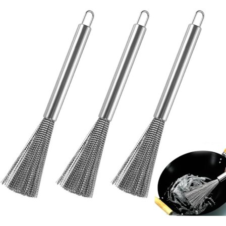 Flaskebørstepakke, Flaskebørste i rustfritt stål, Wok-rengjøringsbørste, Grytebørste, for kjøkkenutstyr, smale flasker, ølpanner og karaffel