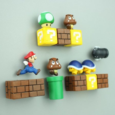 Klassiska 3D Super Mario Kylskåpsmagneter Stark Magnet Set 10 st B