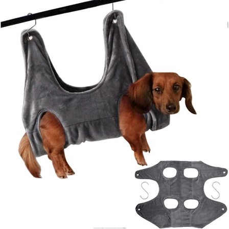 Kæledyrs Hængekøje Hund Kat Pleje Hængekøje Tilbehør Tasker Praktisk Brug Ved Badning Vask Negleklipning grå