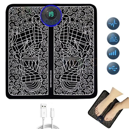 EMS Fot Massager Pad USB Laddbar Zonterapi Fot