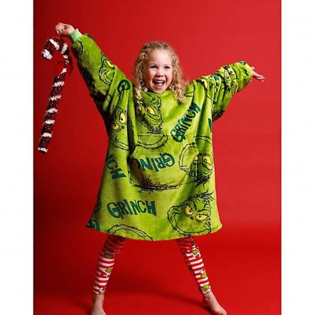 The Grinch Oversized Hoodie Blanket til Børn