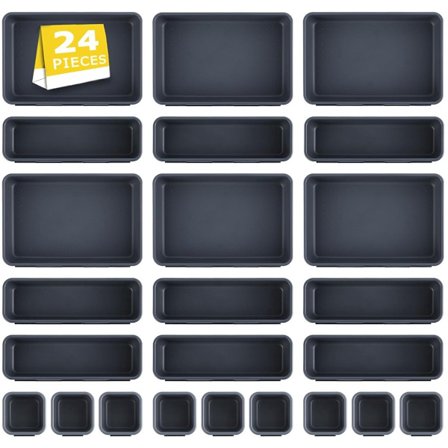 Skuffeorganisatorsæt - 24-delt opbevaringssystem - egnet til skrivebord og badeværelse