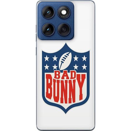 Kompatibelt Mobildeksel til Motorola Edge 60 Bad Bunny rød grafisk plakat med portrett og typografi i latinamerikansk popdesign