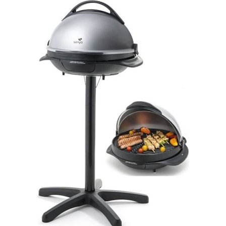 SENYA SYCK-G043 elgrill med stativ och bord - Avtagbar gjutjärnplatta och justerbar termostat