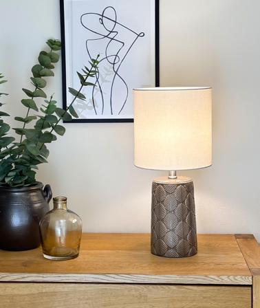 Aneta Lighting BODIL bordlampe, brun/beige, E27