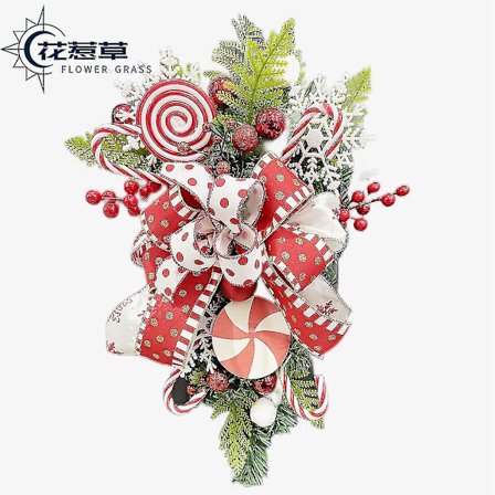 Lollipop Upside Down Tree Jul Høstfestival Dør- og vindusdekorasjon Kunstig krans Fabrikkutsalg