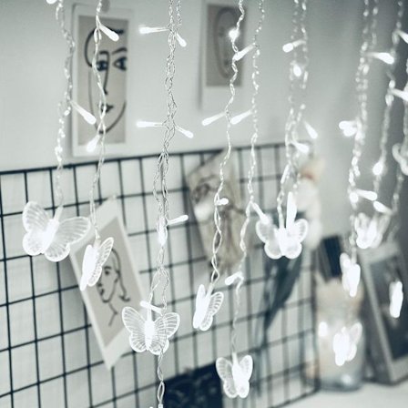 5 meter 216 lampor fjäril 220V europeiskt stickkontakt LED fjäril