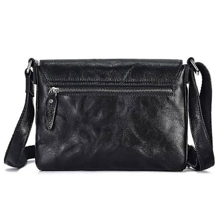 Vintage Herre Messenger Taske Toplag Ko Læder Klap Crossbody Skuldertaske