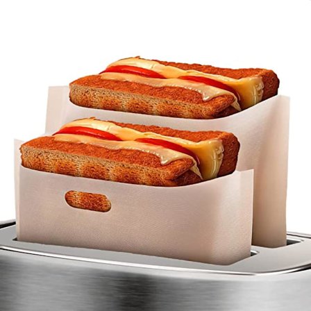 10 stk. Genanvendelige Non-Stick Toasterposer - Toaster Sandwichposer Grillede Ost Toasterposer Genanvendelige Poser til Mad - Glasfiber Varme