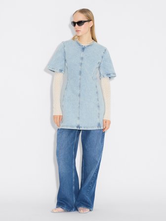 Holzweiler Short Denim Dress - Blue Washed - Women's - XL