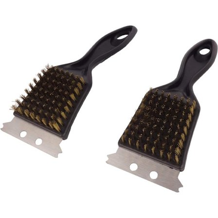 Net og jernplade, sort, rusten, trådbørste BBQ grillrensebørste grillrensebørste