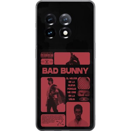Kompatibel Mobilcover til OnePlus 11R Bad Bunny NFL-inspireret skjoldlogo med amerikansk fodbold og stjerner