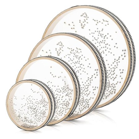 4-pack Ocean Drum Rain Drum, Rain Drum Sound Drum med Wave Bead Ocean Drum för skola hem presenttillbehör. (6 tum, 8 tum, 10 tum, 12 tum) 6,14