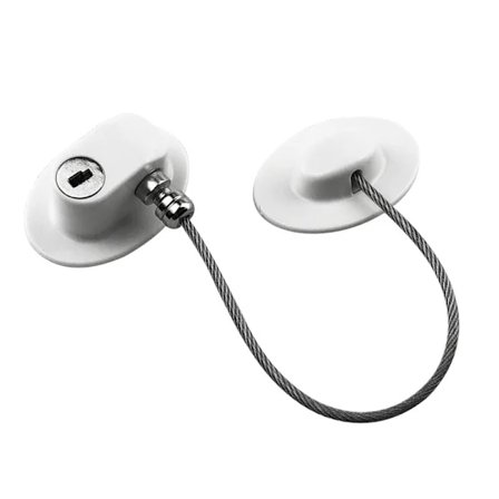 Barnesikring for vinduer, 2-pakning selvklebende barnesikkerhetslåser vinduslåser uten boring vindussikring med nøkkellås for kjæledyr barnesikker