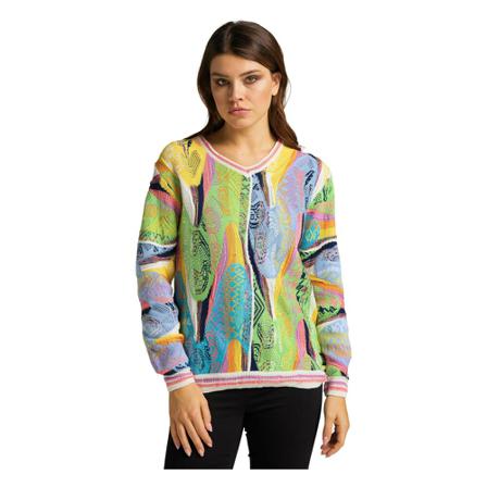 Carlo Colucci Sweater with V-neckline Blå, Dame