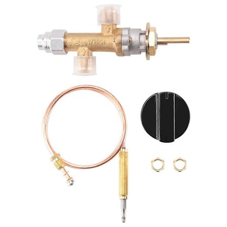 Propan LPG Gas Ildsted Kontrol Sikkerhedsventil Flammesvigtanordning Gasvarmer Ventil med Termoelement og Knap (FMY) gul