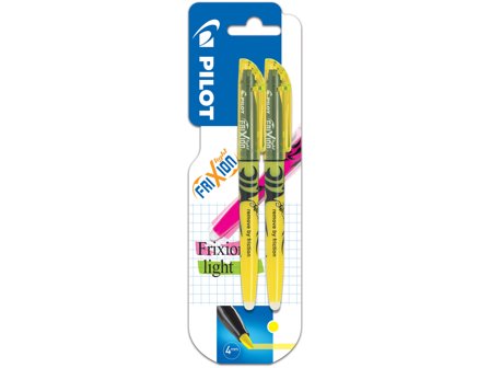 Pilot FriXion Light Korostuskynä keltainen, pyyhittävä, 2 kpl, Merkkaus