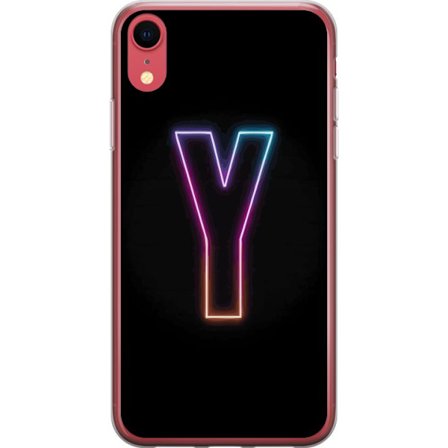 Kompatibel Mobilcover til Apple Apple iPhone XR Minimalistisk neonbogstav Y i farveskiftende lys mod sort baggrund