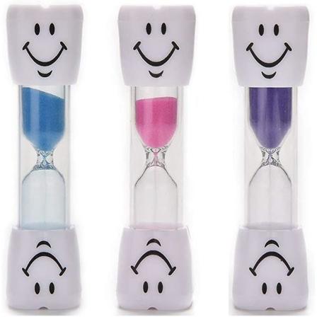 3-pakning barnas tannbørstetimer, 2 minutters smilende timeglass, timeglass-WELLNGS
