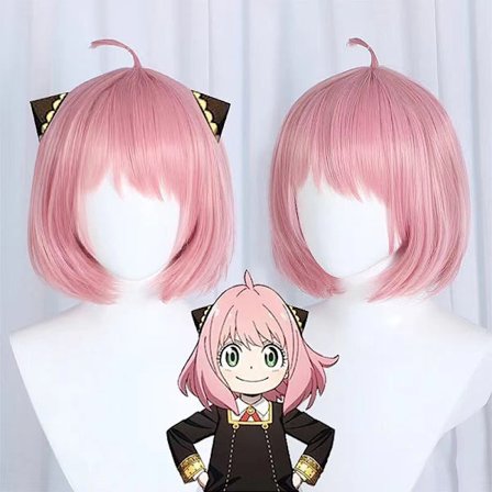 Anime Spy X Family Anya Forger Jenter Rosa Cosplay Parykk Hår Tilbehør