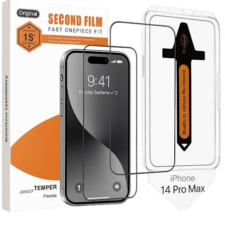 2-Pack Skjermbeskytter kompatibel med iPhone 14 Pro Max – Ramme