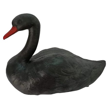 Musta/valkoinen joutsenornamentti Käsintehty kelluva joutsen Teko hanhi Lammikon patsas Koristelu