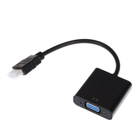 Sort HDMI til VGA-adapterkabel Projektormonitor HD-konverter