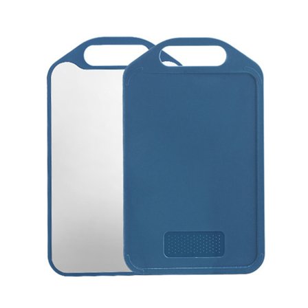 Dubbelsidig Halkfri PP Skärbräda i Rostfritt Stål för Hem Sovsal Djup Havsblå