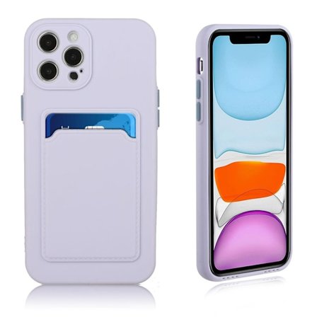 Card Holder Suojakuori For iPhone 12 Pro Max - Vaaleanvioletti