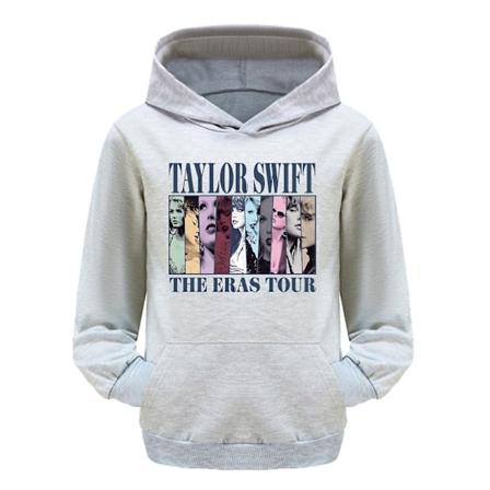 3-16 År Barn Pop Taylor Swift The Eras Tour Trykket Hoodie Jenter Gutter Hoodie Genser Topper Grå Grey 9-10T 140CM