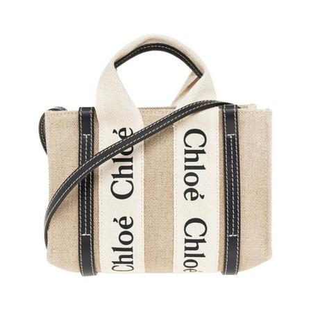 Chloé ‘Woody Mini’ shoulder Tas , Beige , Dames , Maat: ONE Size Schoudertassen