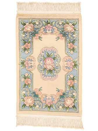 China 90 Line Teppich 60X90 Beige/Dunkelgelb Wolle, China