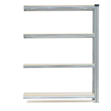 Regalsystem TRANSFORM, Anbaumodul mit 4 Gitterböden, 1576 x 1200 x 500 mm, verzinkt
