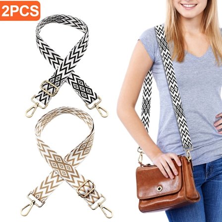 Justerbar axelrem, 2 delar, 2 färger, väska rem, 3,8 cm bred, axelrem, bekväma väska band för ombyte för DIY-tillbehör, bär