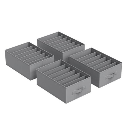 Set med 4 vikbara förvaringslådor med 6 fack för kläder