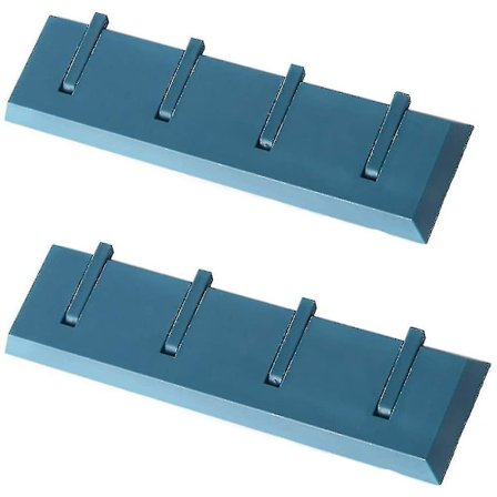 2 stk. Badeværelseskroge, Håndklædeholder, Frakkeholder, Blå Plastikkrog