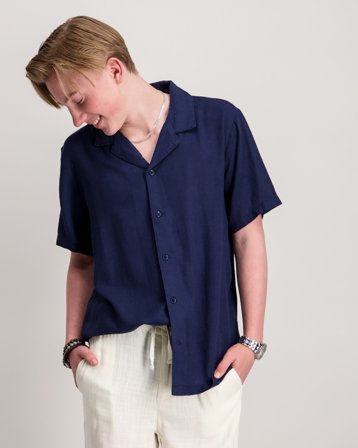 RYVLS Benjamin Linen SS Shirt Blau Hemden Jungen - Kids Brand Store