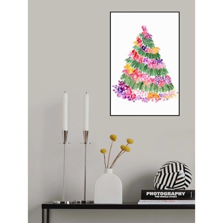 Floral Watercolor Christmas Tree