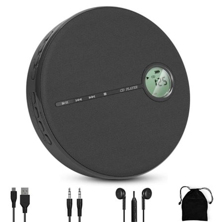 Walkman-afspiller Bluetooth-kompatibel Discman-afspiller med AUX-kabel