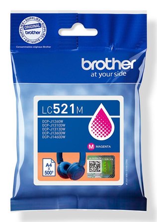 Brother LC521M Magenta ink cartridge, yield up to 500 pages