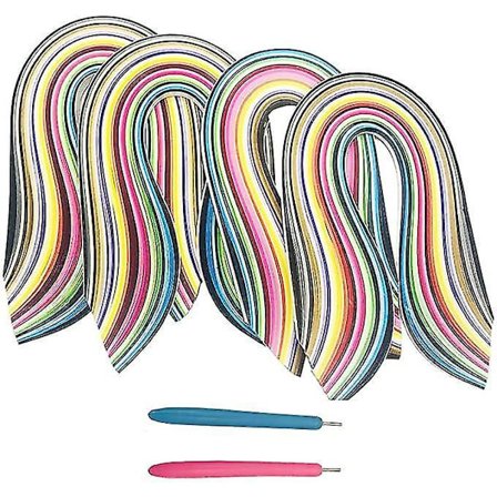 Pappersslingor i flera storlekar - Set med 1040 slingor i 26 färger