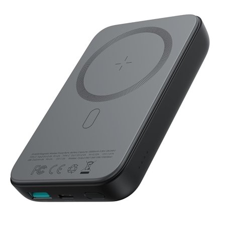 SiGN Magnetisk Trådlös Mini Powerbank 10000mAh, USB-C, USB-A - Svart