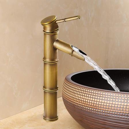 Bambusdesign Vannfallsbatteri - Antikk Kobber Kommersiell Moderne Bronse Gnidd Rustfritt Stål 3 Leddsbatteri, Bronse