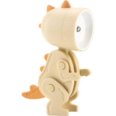 Dinosaurie LED nattlampa för barn, varmvitt nattljus Kawaii bordslampa dekorativ lampa batteri bordslampa, beige