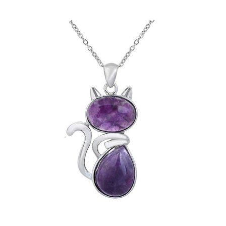 Necklace - Cat - Amethyst